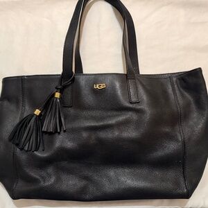 Black Leather UGG Tote